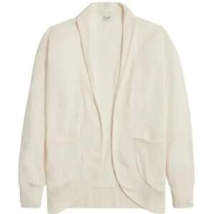 J Crew Factory Loose‎ Fit Open Front Cardigan Ivory Women's Size Small Capsule